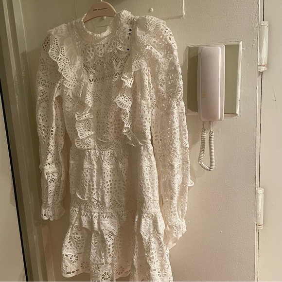 NWT Sea New York Patrizia Lace Open Back Mini Dress in White Size 6 - Picture 14 of 15